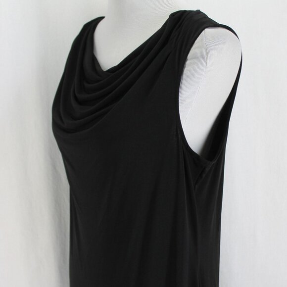 Calvin Klein Maxi Dress Womens Size L Solid Black Sleeveless Cowl Neck Knit - Picture 4 of 7